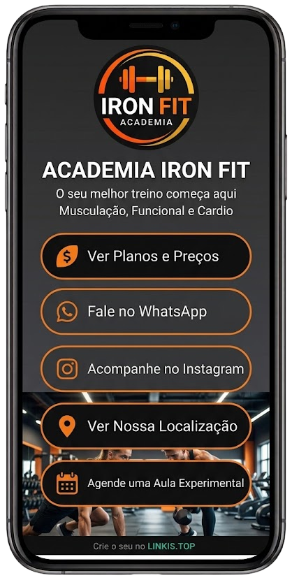 Iron Fit Academia - Cartão Digital Interativo Linkis