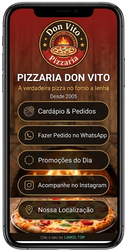 Pizzaria Don Vito - Cartão Digital Interativo Linkis